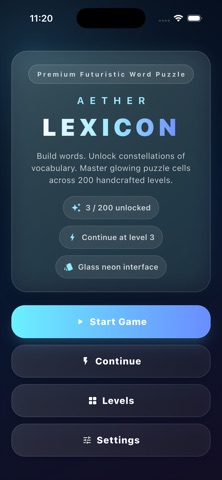 Aether Lexicon app screen 2
